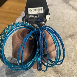 Lane Bryant Teal and Gold Bangle Collection